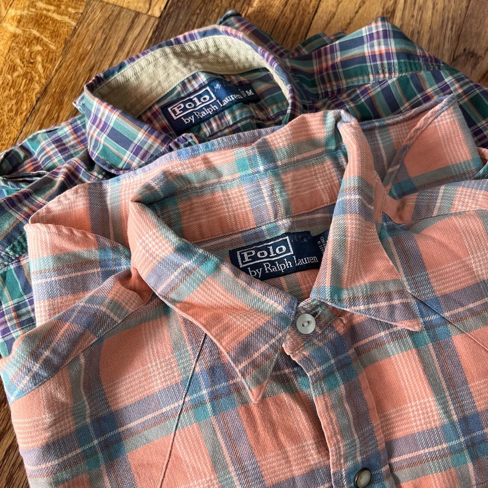 2 Polo Vintage Button Down Shirts (Men's M)
